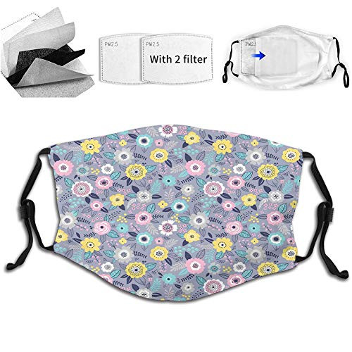 Funny Print Breathable Mouth Masks,Doodled Drawn Cartoon Style Fantastic Colorful Flower Figures with Leaves and Buds Hip Hop Dust Face Mask, Washable And Reusable Windproof Cartoon Animal Masks Funny Print Breathable Mouth Masks,Doodled Drawn Cartoon Style Fantastic Colorful Flower Figures with Leaves and Buds Hip Hop Dust Face Mask, Washable And Reusable Windproof Cartoon Animal Masks