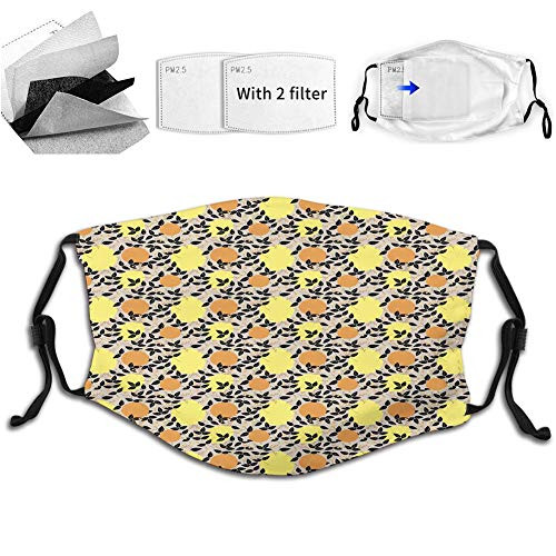 Funny Print Breathable Mouth Masks,Continuous Lemons Oranges Berries Leaves Pattern Hip Hop Dust Face Mask, Washable And Reusable Windproof Cartoon Animal Masks Funny Print Breathable Mouth Masks,Continuous Lemons Oranges Berries Leaves Pattern Hip Hop Dust Face Mask, Washable And Reusable Windproof Cartoon Animal Masks