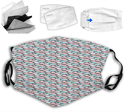 Funny Print Breathable Mouth Masks,Abstract Cloud Figures in Pastel Colors Ornamented with Curlicues and Waves Print Hip Hop Dust Face Mask, Washable And Reusable Windproof Cartoon Animal Masks Funny Print Breathable Mouth Masks,Abstract Cloud Figures in Pastel Colors Ornamented with Curlicues and Waves Print Hip Hop Dust Face Mask, Washable And Reusable Windproof Cartoon Animal Masks
