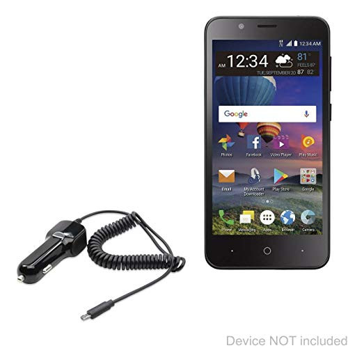 BoxWave ZTE ZFive G LTE Car Charger, -Car Charger Plus- Car Charger and Integrated Cable for ZTE ZFive G LTE - Black BoxWave ZTE ZFive G LTE Car Charger, -Car Charger Plus- Car Charger and Integrated Cable for ZTE ZFive G LTE - Black