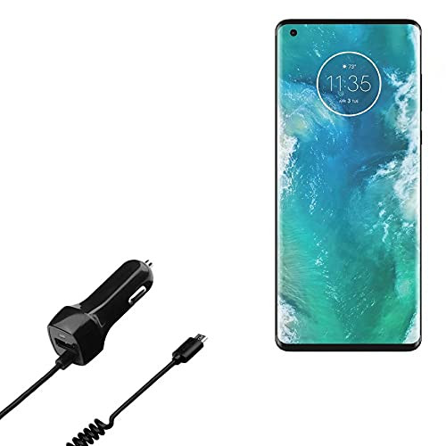 Car Charger for Motorola Edge -Car Charger by BoxWave- - Car Charger Plus, Car Charger Extra USB Port with Integrated Cable for Motorola Edge - Black Car Charger for Motorola Edge -Car Charger by BoxWave- - Car Charger Plus, Car Charger Extra USB Port with Integrated Cable for Motorola Edge - Black
