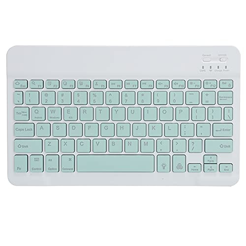 Bluetooth Backlit 7-Colors Tablet Keyboard, Ultra Light  and  Slim Portable Wireless Bluetooth Keyboard for Tablet Phone and Desktop Computers-Green-