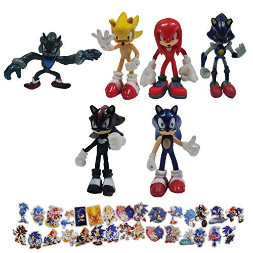 XINGENG Gift 6pcs/lot Sonic Hedgehog Pointing Modern Sonic Action Figure