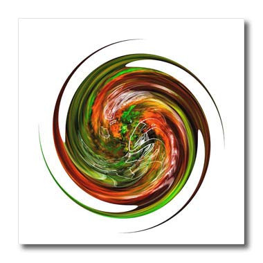 3dRose Image of White Figures in Red and Green Swirly Spiral - Iron on Heat Transfers -ht-335311-1-