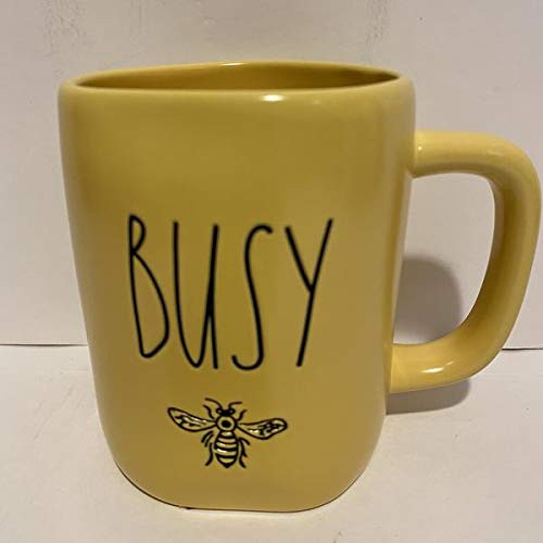 Rae Dunn BUSY Bee Mug YELLOW - Ceramic