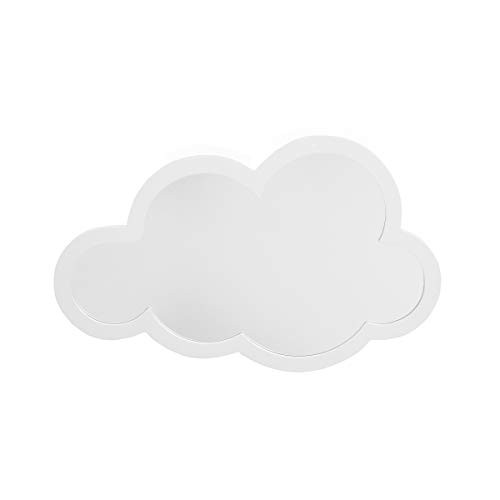 Little Love by NoJo White Cloud Shaped Wooden Decorative Mirror, White