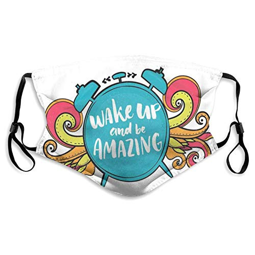 Funny Print Breathable Mouth Masks Positive Message On Alarm Clock Figure Wake Up And Be Amazing,Hip Hop Dust Face Masks,Washable And Reusable Windproof Cartoon Animal Masks,S Funny Print Breathable Mouth Masks Positive Message On Alarm Clock Figure Wake Up And Be Amazing,Hip Hop Dust Face Masks,Washable And Reusable Windproof Cartoon Animal Masks,S