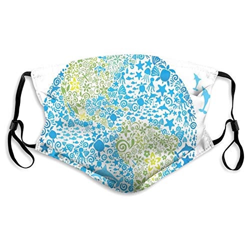 Funny Print Breathable Mouth Masks Sketch Of Planet Continent And Ocean Designed With Animal Figures For Ecology,Hip Hop Dust Face Masks,Washable And Reusable Windproof Cartoon Animal Masks,S Funny Print Breathable Mouth Masks Sketch Of Planet Continent And Ocean Designed With Animal Figures For Ecology,Hip Hop Dust Face Masks,Washable And Reusable Windproof Cartoon Animal Masks,S