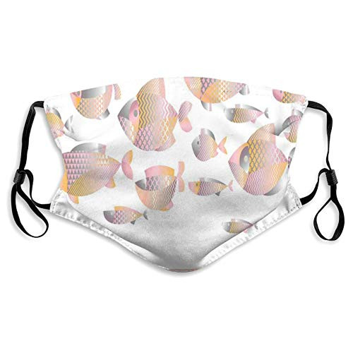 Funny Print Breathable Mouth Masks Stylized Modern Ocean Animal Figures And Zigzag Border At The Bottom,Hip Hop Dust Face Masks,Washable And Reusable Windproof Cartoon Animal Masks,M Funny Print Breathable Mouth Masks Stylized Modern Ocean Animal Figures And Zigzag Border At The Bottom,Hip Hop Dust Face Masks,Washable And Reusable Windproof Cartoon Animal Masks,M