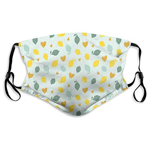 Funny Print Breathable Mouth Masks Scribbled Figures Of Lemon And Heart On Sparse Polka Dotted Background,Hip Hop Dust Face Masks,Washable And Reusable Windproof Cartoon Animal Masks,S Funny Print Breathable Mouth Masks Scribbled Figures Of Lemon And Heart On Sparse Polka Dotted Background,Hip Hop Dust Face Masks,Washable And Reusable Windproof Cartoon Animal Masks,S