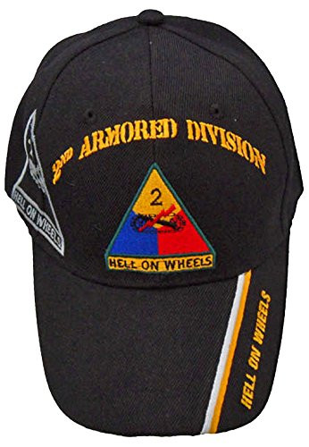 2nd Armored Division Army Cap Hell on Wheels Baseball Hat Second Black