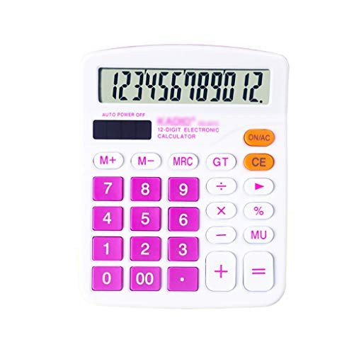 Calculator Colorful Calculator Calculators, 12-Digit Dual Power Handheld Desktop Calculator with Large LED Display Big Sensitive Button Calculators -Color - B-