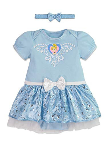 Disney Princess Cinderella Baby Girls Costume Bodysuit Dress Headband 12-18 Months