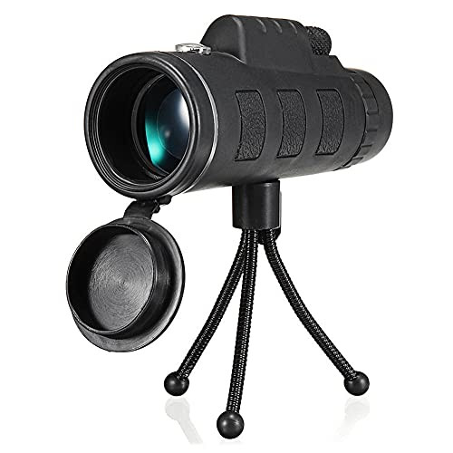 40X60 Monocular Telescope, FMC Broadband Coating Low Light Night Vision Waterproof with Mobile Phone Universal Folder Tripod for Sightseeing Travelling Hunting Camping Hiking