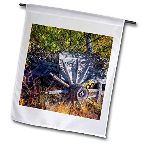3dRose Mike Swindle Photography - Landscapes - Old Wagon Wheel - Flags -fl-330268-1- 3dRose Mike Swindle Photography - Landscapes - Old Wagon Wheel - Flags -fl-330268-1-