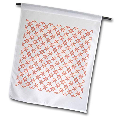 3dRose Anne Marie Baugh - Patterns - Cute Coral Color Sailing Wheels Pattern - 12 x 18 inch Garden Flag -fl-309782-1-
