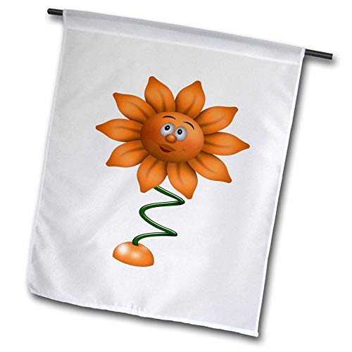 3dRose Anne Marie Baugh - Illustrations - Cute Orange Sunflower On A Spring Illustration - 12 x 18 inch Garden Flag -fl-317964-1- 3dRose Anne Marie Baugh - Illustrations - Cute Orange Sunflower On A Spring Illustration - 12 x 18 inch Garden Flag -fl-317964-1-