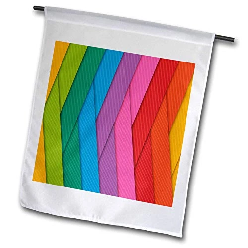 3dRose Lens Art by Florene - Geometric Xtra Bright - Image of Intertwined Ribbons of Red Orange Blue Green - 12 x 18 inch Garden Flag -fl-324416-1-