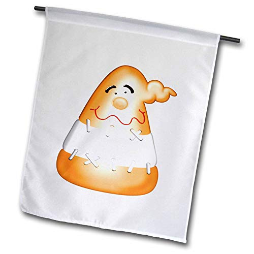 3dRose Anne Marie Baugh - Cute Illustrations - Cute Orange and White Smiling Halloween Candy Illustration - 12 x 18 inch Garden Flag -fl-324485-1-