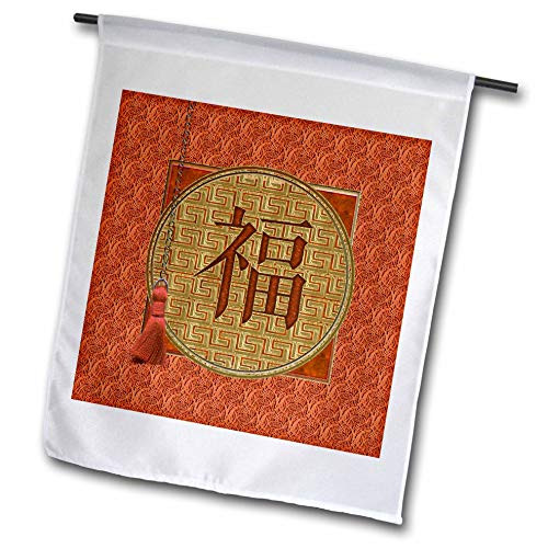 3dRose Image of Sign of The Rat, Chinese, Tassel, Asian Design, Orange - Flags -fl-329111-1- 3dRose Image of Sign of The Rat, Chinese, Tassel, Asian Design, Orange - Flags -fl-329111-1-
