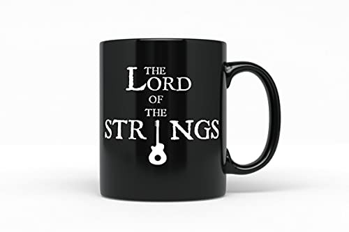 Novelty Guitar Player Coffee Mug Bass Player Acoustic Guitar Musician Gift Lord of the Strings Lord of the Rings Funny Coffee Mug Funny Gifts for Men Dad Woman Friends Birthday Christmas Gag 11oz