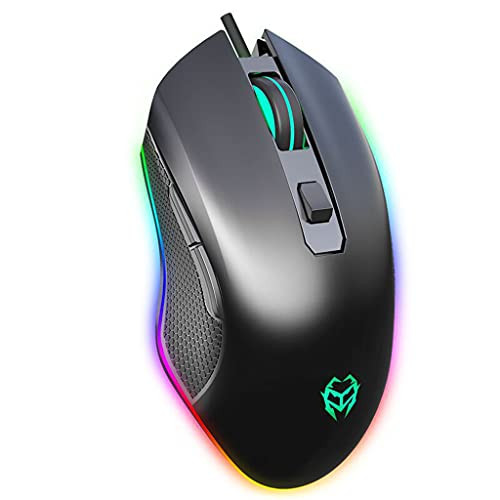 avbxcuecc Wired Mechanical Gaming Mice USB Luminous Light Mouse 6400 DPI Wired Optical Gamer Mouse for PC Computer Game