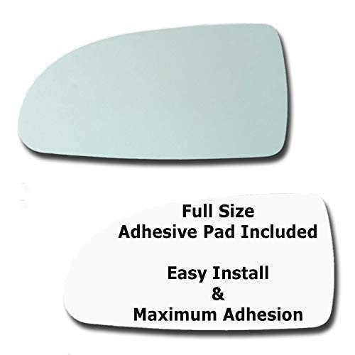 Mirror Glass  plus Full Size Adhesive Pad for 2007-2009 Hyundai Elantra Driver Side Replacement