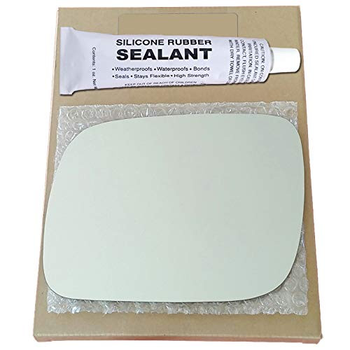 Mirror Glass Replacement  plus Silicone Adhesive for 2004-2008 Volkswagen Touareg Driver Side - Does Not Fit The Auto Dimming Mirror