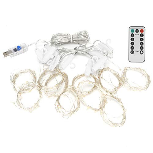 XinPengtai 280 LED Curtain String Lights Waterproof USB 8 Lighting Modes Decorative Window Curtain Lights for Bedroom Christmas Party Garden Decoration