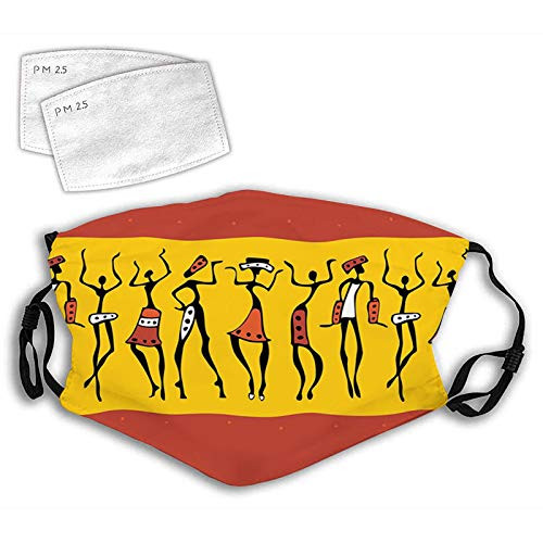 Personality mask Windproof Breathable Mouth Cover,Dancing Figures Abstract Tribal Ancient Wall Paint Indigenous Culture,Adjustable Face Masks Sport Reusable Miracle mask Personality mask Windproof Breathable Mouth Cover,Dancing Figures Abstract Tribal Ancient Wall Paint Indigenous Culture,Adjustable Face Masks Sport Reusable Miracle mask