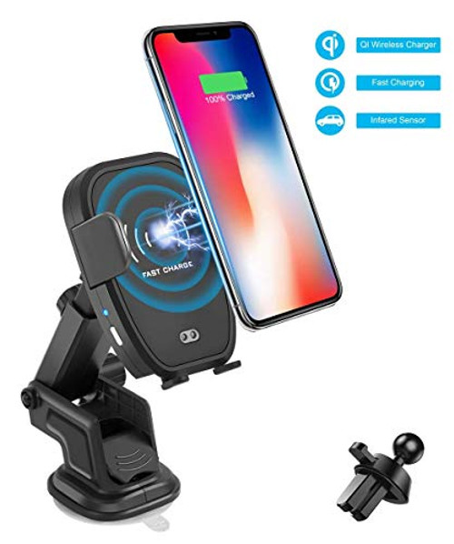 Soluser Wireless Car Charger Automatic Infrared Car Mount Induction Car Charging Holder Fast Wireless Phone Holder Air Vent Charging Bracket Compatible with All Qi-Enabled Phones Soluser Wireless Car Charger Automatic Infrared Car Mount Induction Car Charging Holder Fast Wireless Phone Holder Air Vent Charging Bracket Compatible with All Qi-Enabled Phones
