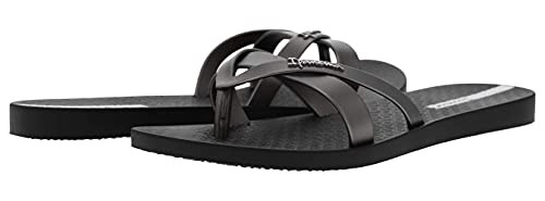 Ipanema Women's Kirei Black/Silver Flip-Flop Sandal 7