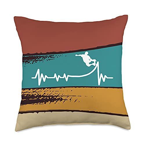Skater Skateboards Accessories Gifts Shirt Wheels Skater Skating Heartbeat Skateboard Throw Pillow, 18x18, Multicolor Skater Skateboards Accessories Gifts Shirt Wheels Skater Skating Heartbeat Skateboard Throw Pillow, 18x18, Multicolor