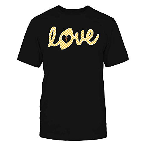 FanPrint Arizona State Sun Devils T-Shirt - Football - Love Lowercase - Checkered Pattern - Men's Tee/Black/L