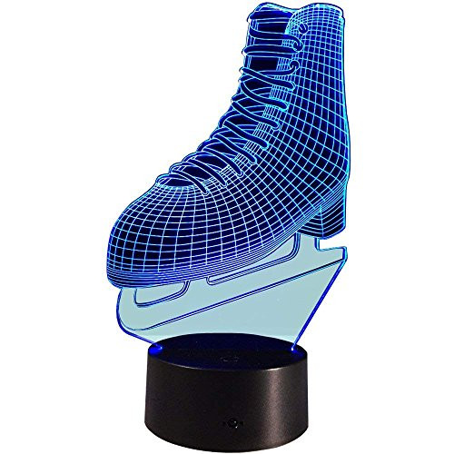 HPBN8 3D Skating Shoes Optical Illusion Night Light 7 Color Change USB Touch Button LED Desk Table Light Lamp HPBN8 3D Skating Shoes Optical Illusion Night Light 7 Color Change USB Touch Button LED Desk Table Light Lamp