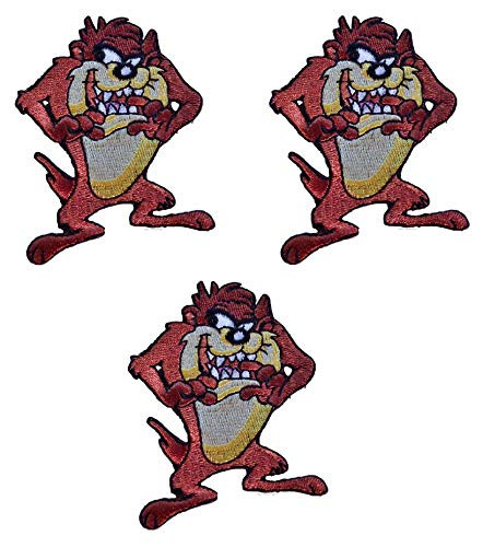 Taz Standing Figure Embroidered Patch Set of 3