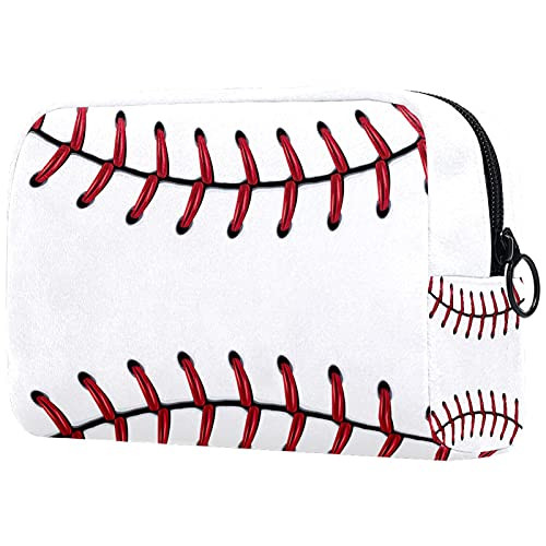 Women Makeup Bag,Cosmetic Storage Bag soft ball baseball red lace for Travel,Cosmetics Organizer Women Makeup Bag,Cosmetic Storage Bag soft ball baseball red lace for Travel,Cosmetics Organizer