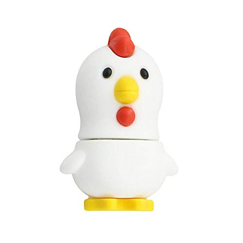 USB Stick Cartoon White Chicken USB Flash Drive 128GB Pen Drive USB 2.0 Memory Stick Thumb Drives for Date Storage - Civetman