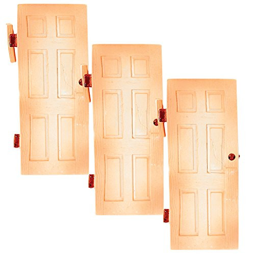 Set of 3 Plastic Toy Doors for Action Figures, Dioramas, Models