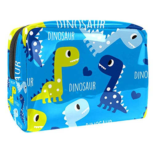 Cosmetic Case Organizer Dinosaur Blue Cute Travel Makeup Bag Compact Makeup Case Waterproof Toiletry Bag for Women Girls 7.3x3x5.1in Cosmetic Case Organizer Dinosaur Blue Cute Travel Makeup Bag Compact Makeup Case Waterproof Toiletry Bag for Women Girls 7.3x3x5.1in