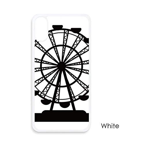 Black Ferris Wheel Amusement Park Silhouette for iPhone X Cases White Phonecase Apple Cover Case Gift