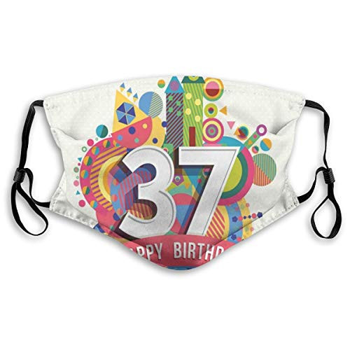 Fashion Facial Windproof mask decorations Unisex,Geometric Themed Abstract Celebration Figures Funky And Retro Pattern Print,for kids