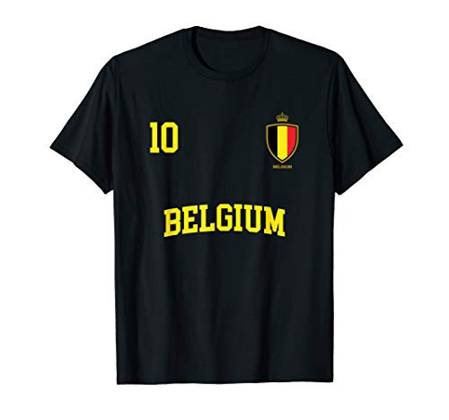 Belgium T-Shirt 10 Belgian Flag Soccer Team Football Shirt Belgium T-Shirt 10 Belgian Flag Soccer Team Football Shirt