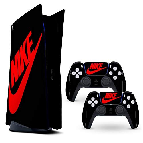 Ps5 skin Black/Red shoebox protective wrap cover vinyl sticker decals for sony playstation 5 disk version console and two dual sense 5 sticker skins sneaker box ps5 console and controller