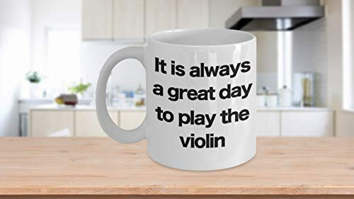 Violin Mug White Coffee Cup Funny Gift Musician, Symphony Orchestra, String 11oz