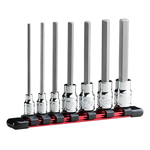 Capri Tools Long Hex Bit Socket Set, SAE, Advanced Series, 7-Piece