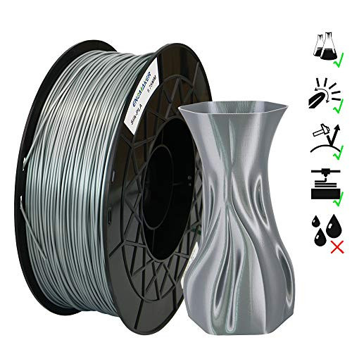 ENOMAKER 3D Printer Silk PLA Silver 1.75MM Filament for Creality CR-10 V2 Ender 3, Ender Pro, Ender 5,Ender 3 Pro V2