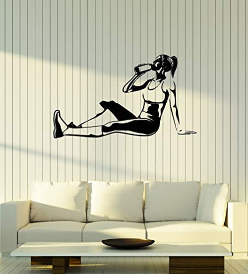 Large Vinyl Wall Decal Fitness Girl Figure Woman Sports Gym Decor Stickers Mural -g4410- Black Large Vinyl Wall Decal Fitness Girl Figure Woman Sports Gym Decor Stickers Mural -g4410- Black