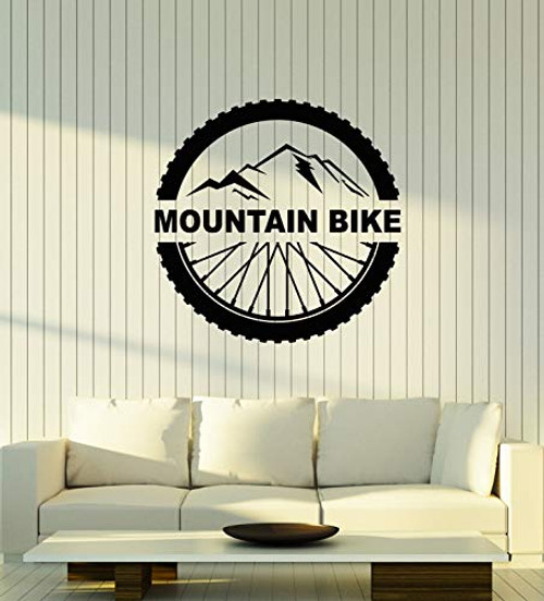 Vinyl Wall Decal Mountain Bike Extreme Sport Bicycle Wheel Stickers Mural Large Decor -g1883- Black Vinyl Wall Decal Mountain Bike Extreme Sport Bicycle Wheel Stickers Mural Large Decor -g1883- Black
