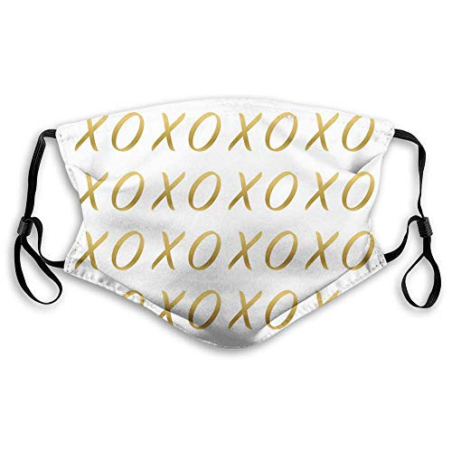 Comfortable Windproof mask-Affection Sincerity Love Letter Figures with Old Fashioned-Printed Facial Decorations for Man and womanWith Have Two Filter 20cmX15cm/7.8X5.9inch-M- Black